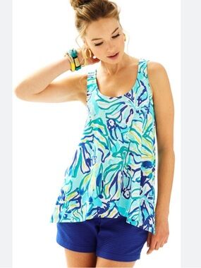 Lilly Pulitzer Monterey Tank in Poolside Blue Stay Cool 💙🩵